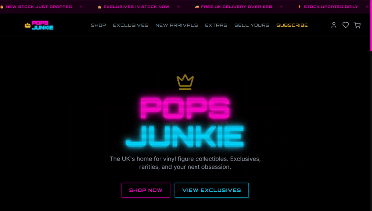 Pops Junkie website screenshot